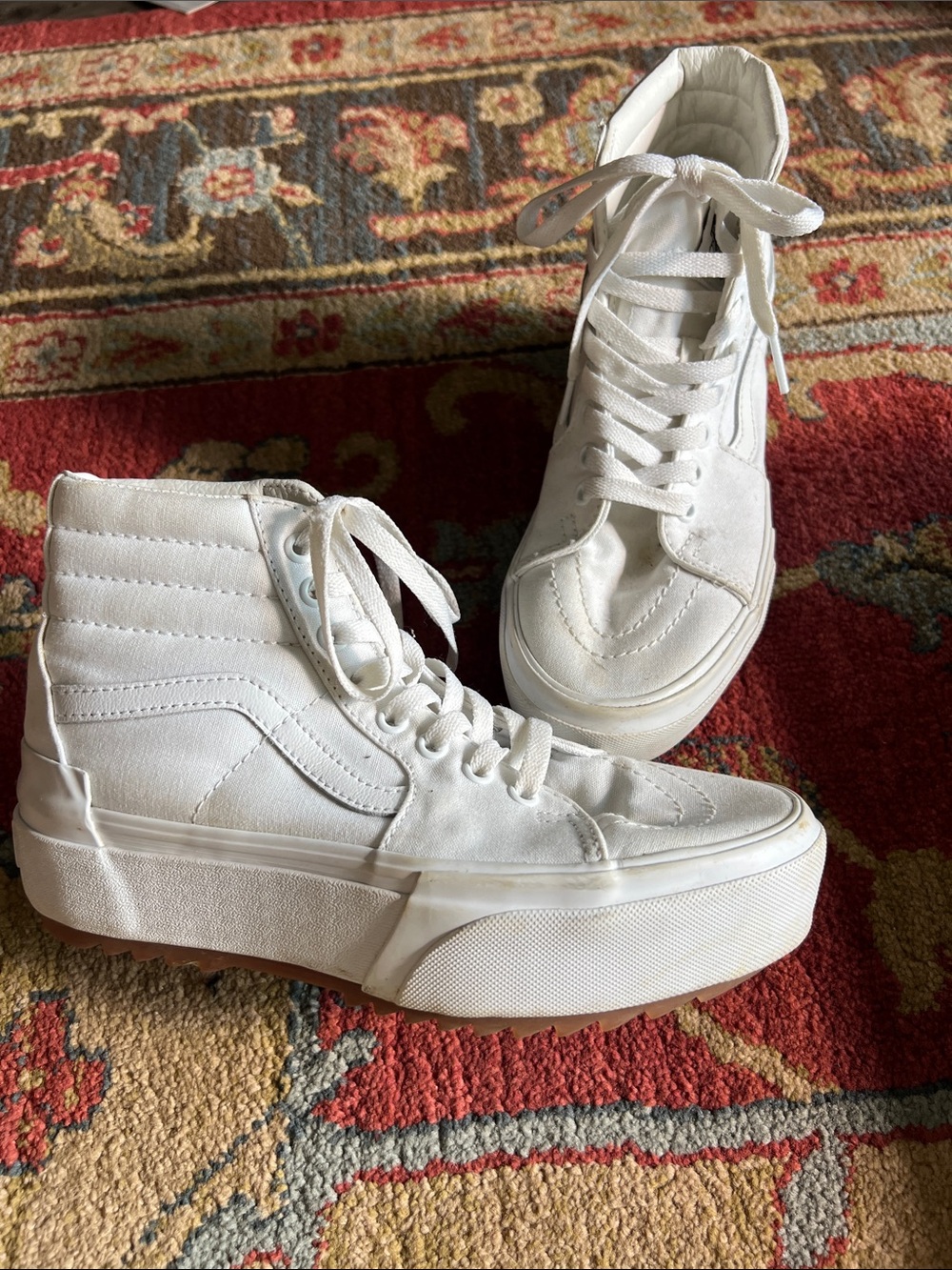 Vans White High-Top Platform Sneakers - Women